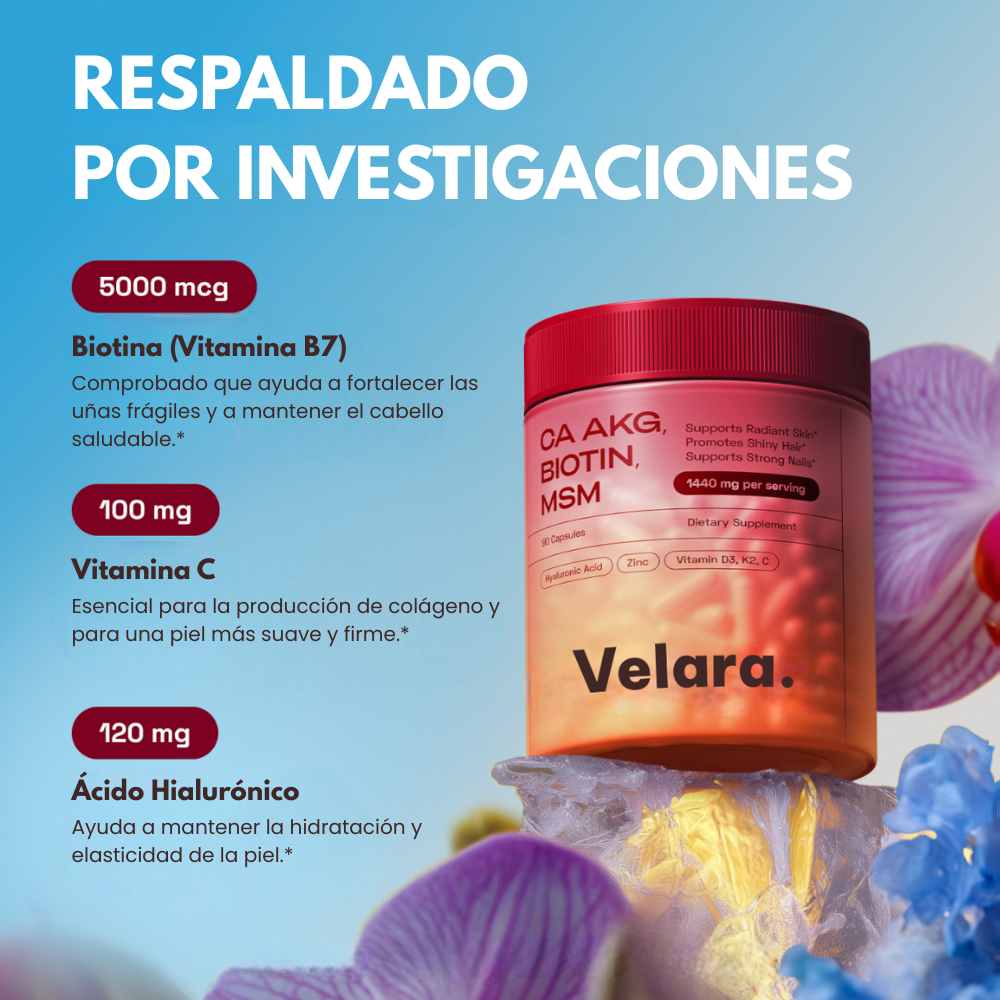 Velara® | Suplemento para piel, cabello y uñas